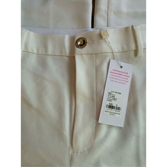 NWT Lilly Pulitzer 33" Colletti High Rise Trouser in Coconut- size 10 - Picture 8 of 12